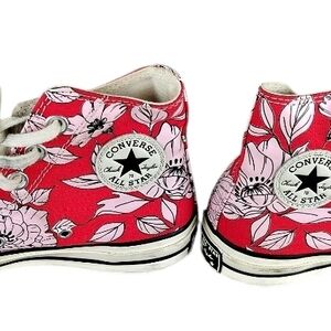 Converse Women Floral Pink ,Red, White Size 6